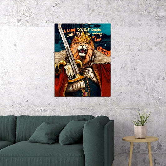 The Lion King: Majestic Ruler of the Savanna Animal Art Poster - xonomax