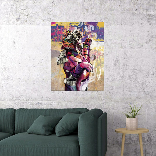 A Tiger With Mouth Full Dollars Money Animal Art Poster - xonomax