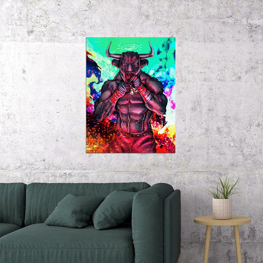 Born to Fight: A Boxer Bull Ready to Unleash His Fury Animal Art Poster - xonomax