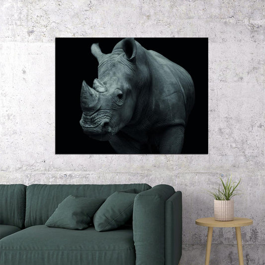 The Rhino: A Striking and Powerful Portrait Animal Art Poster - xonomax