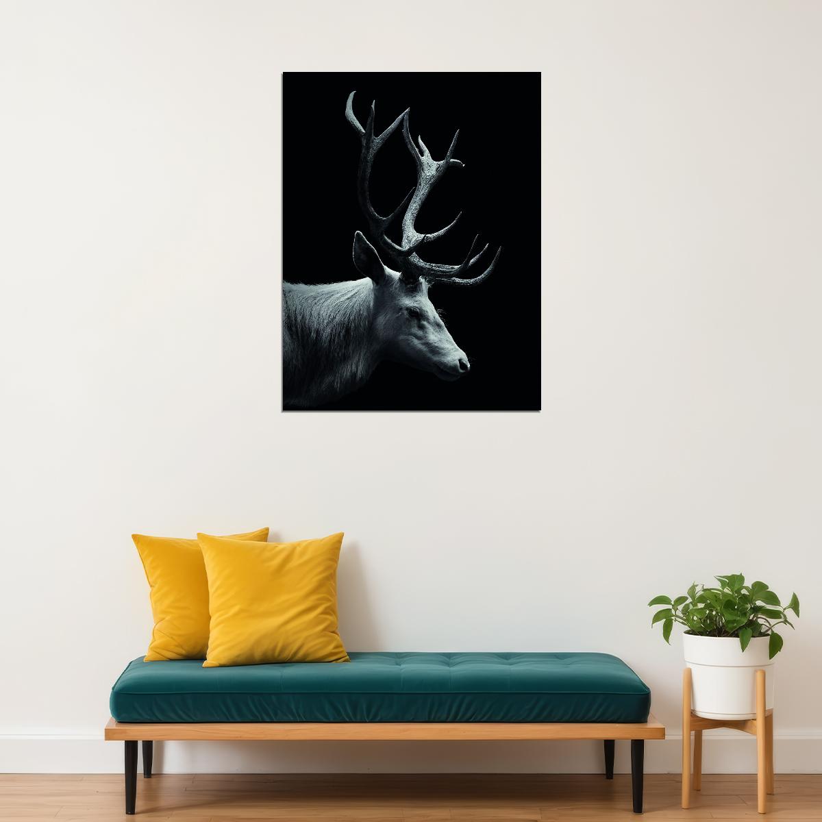 The Deer: A Striking and Elegant Silhouette Animal Art Poster - xonomax
