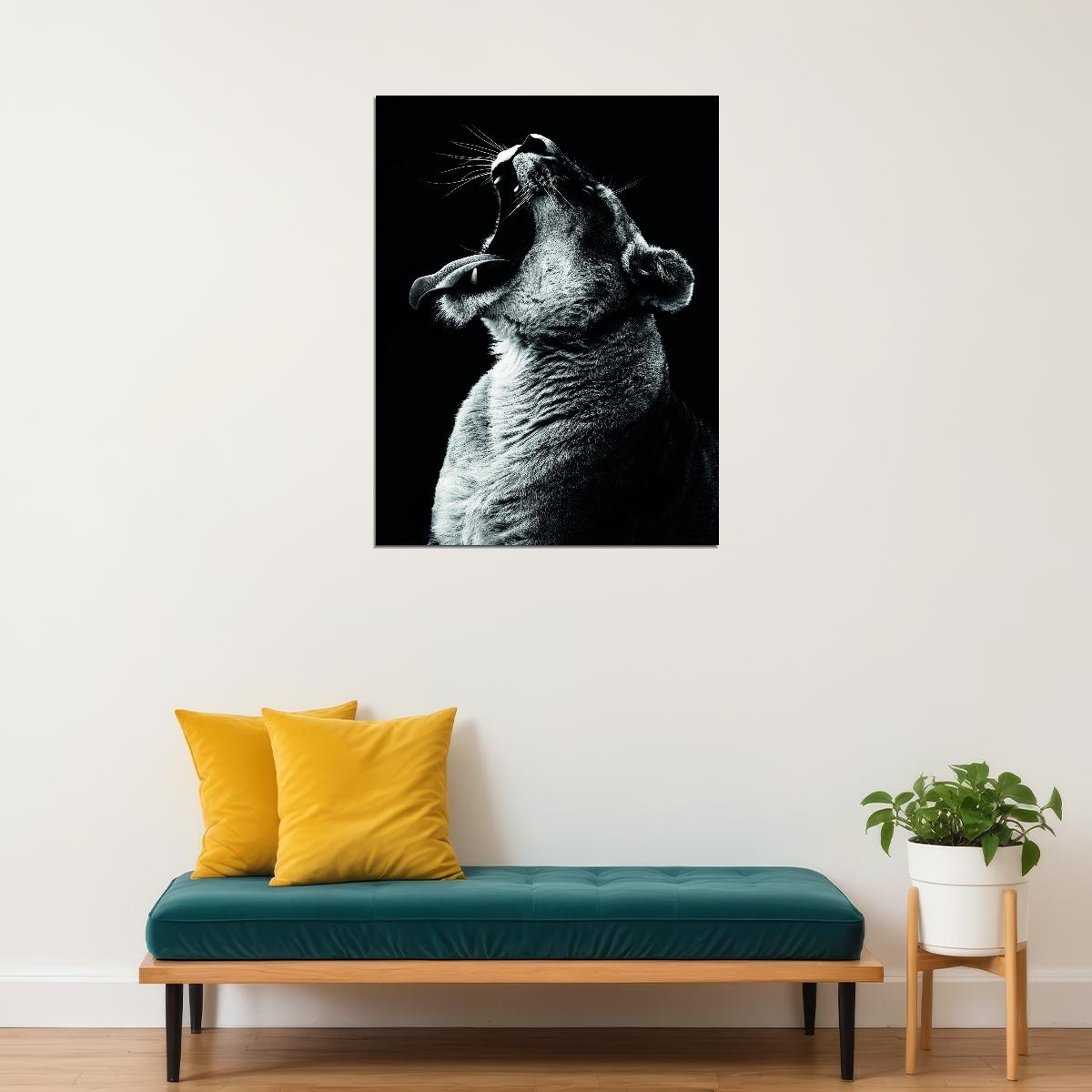 A Striking and Powerful Image of a Lioness Animal Art Poster - xonomax
