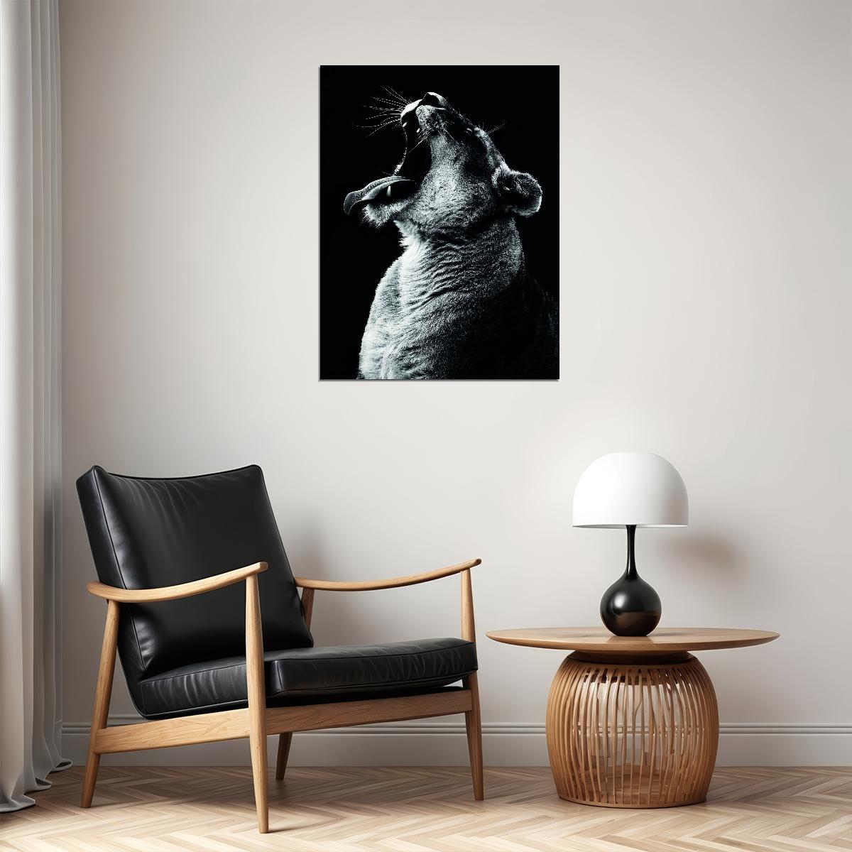 A Striking and Powerful Image of a Lioness Animal Art Poster - xonomax