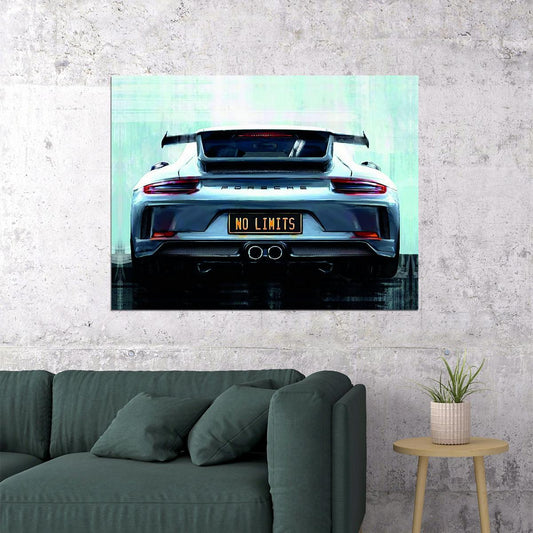 Blue Sportcar Porshe No Limits Quote - xonomax