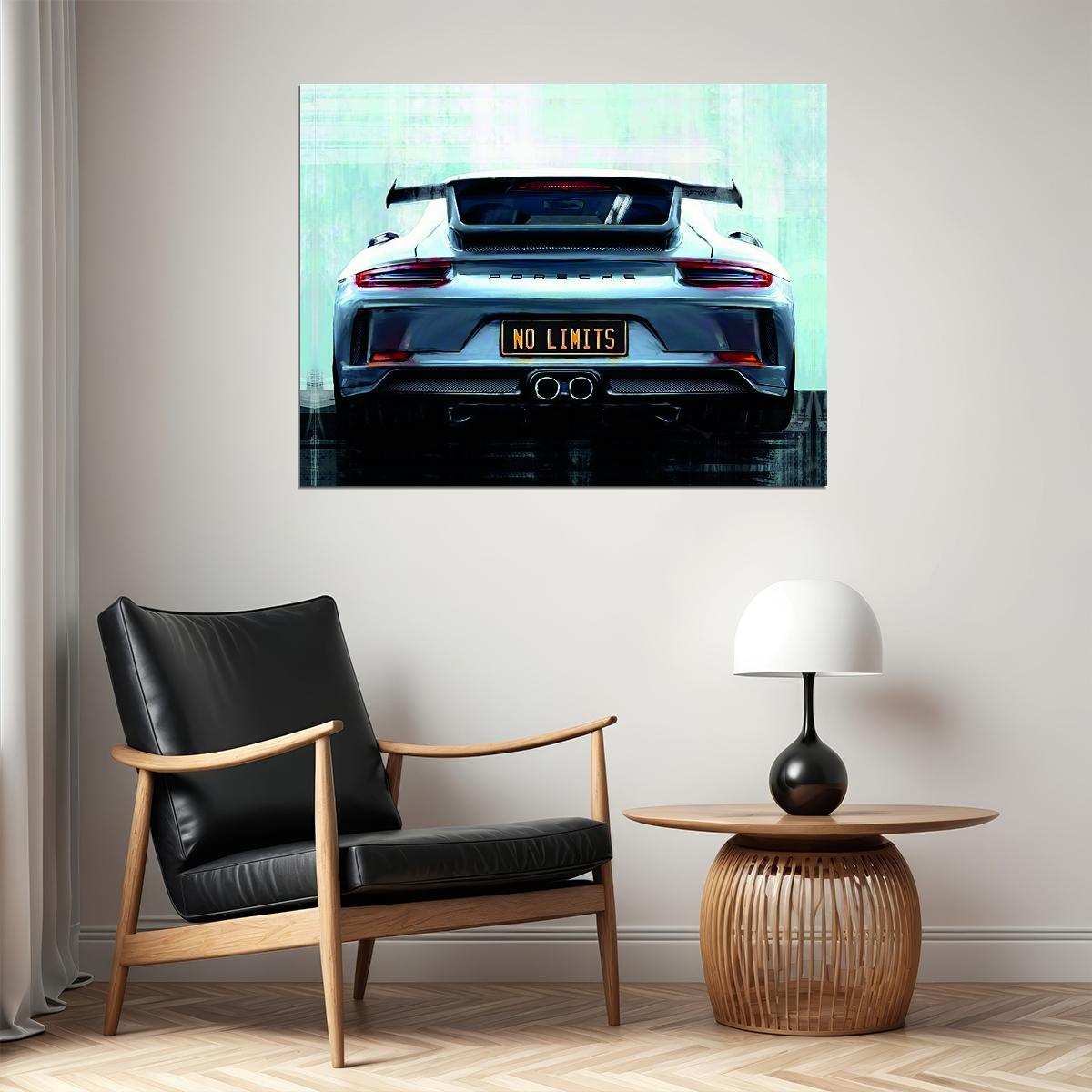 Blue Sportcar Porshe No Limits Quote