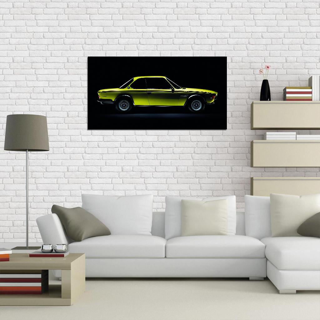 Neon Old BMW Car Poster