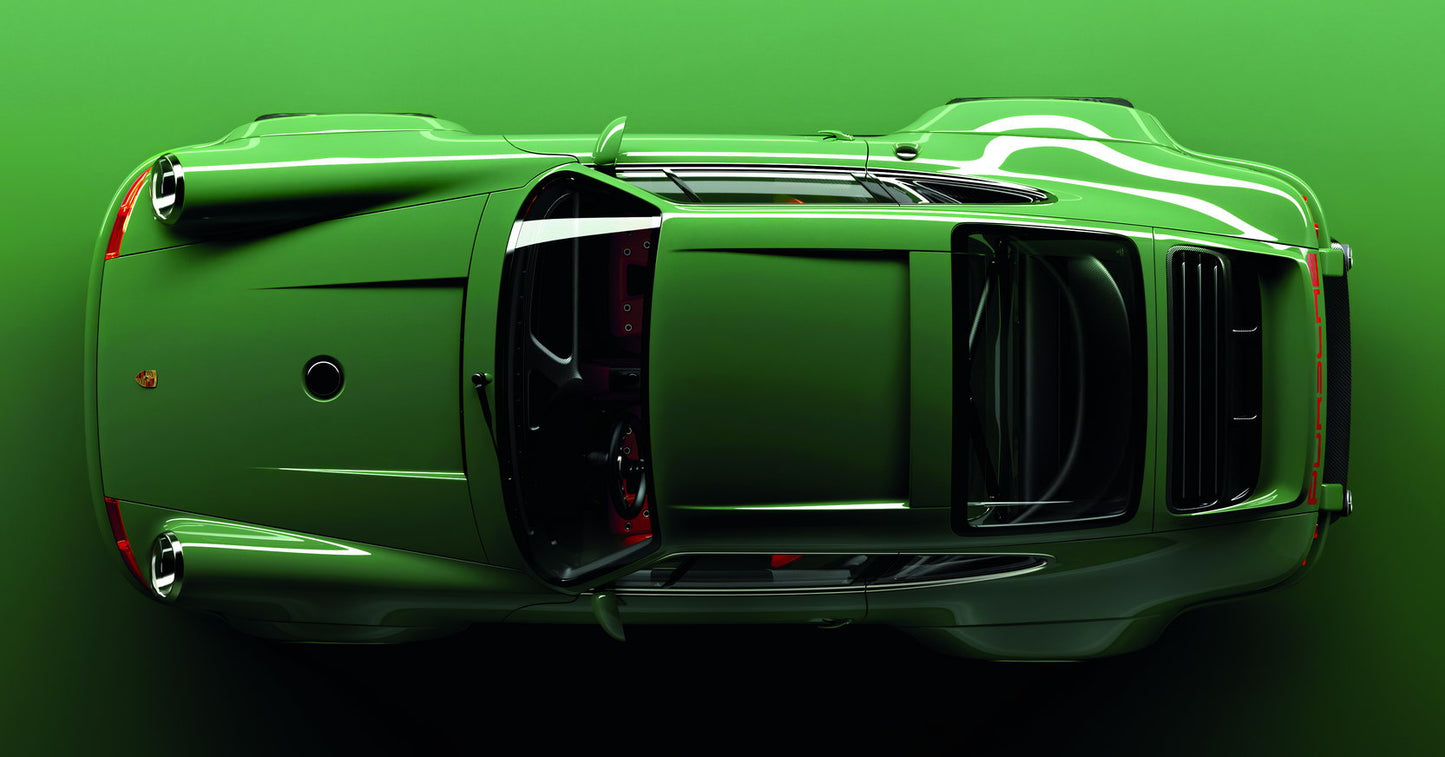 Green Porshe 911 Turbo Old Sportcar Car Poster - xonomax