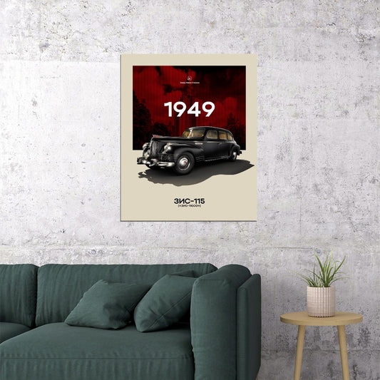 1949 Retro USSR Black Car ZIS 115 Poster - xonomax