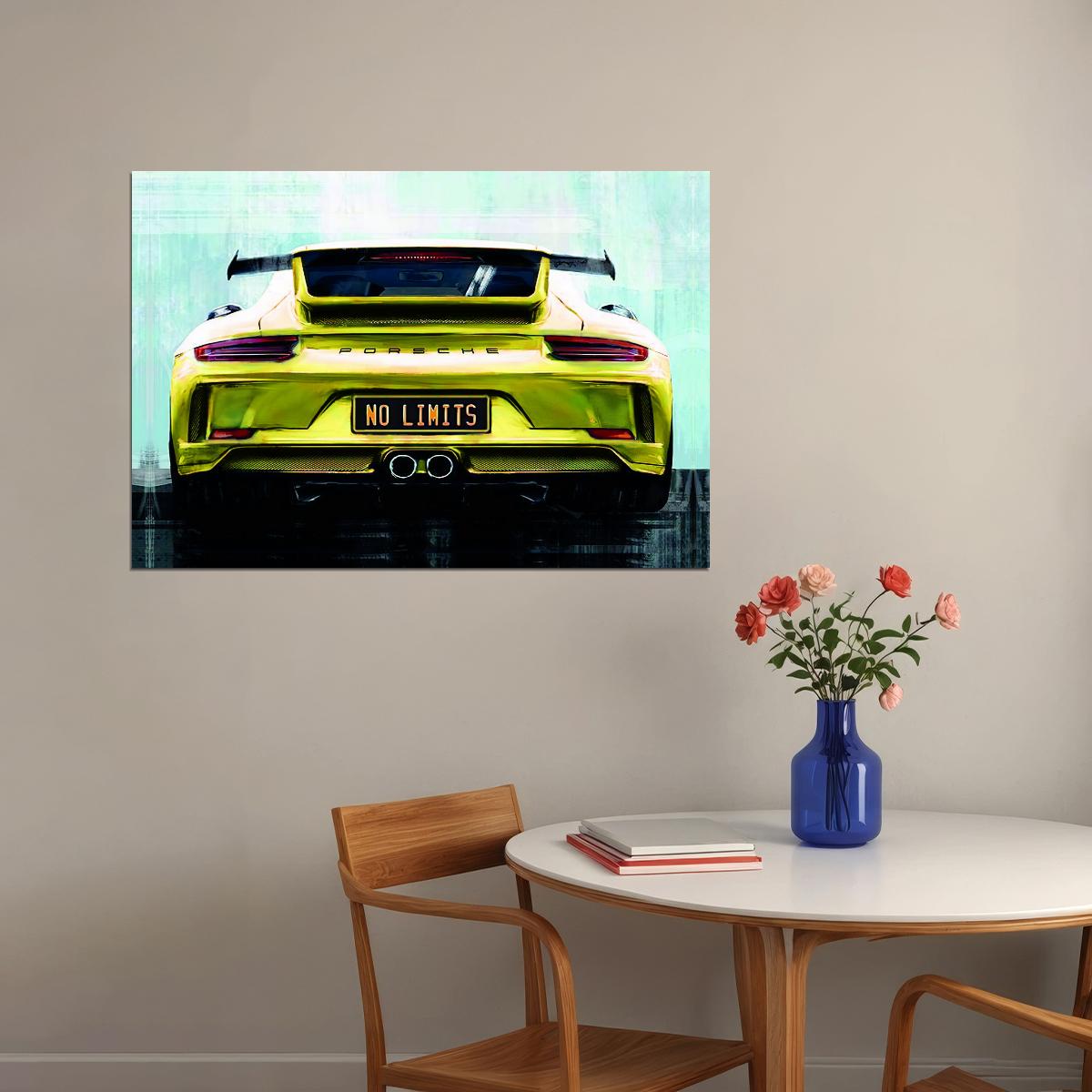 Yellow Sportcar Porshe No Limits Quote - xonomax