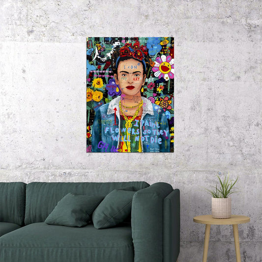 Vibrant Collage Flowers Graffiti Poster Pop Art Icon - xonomax