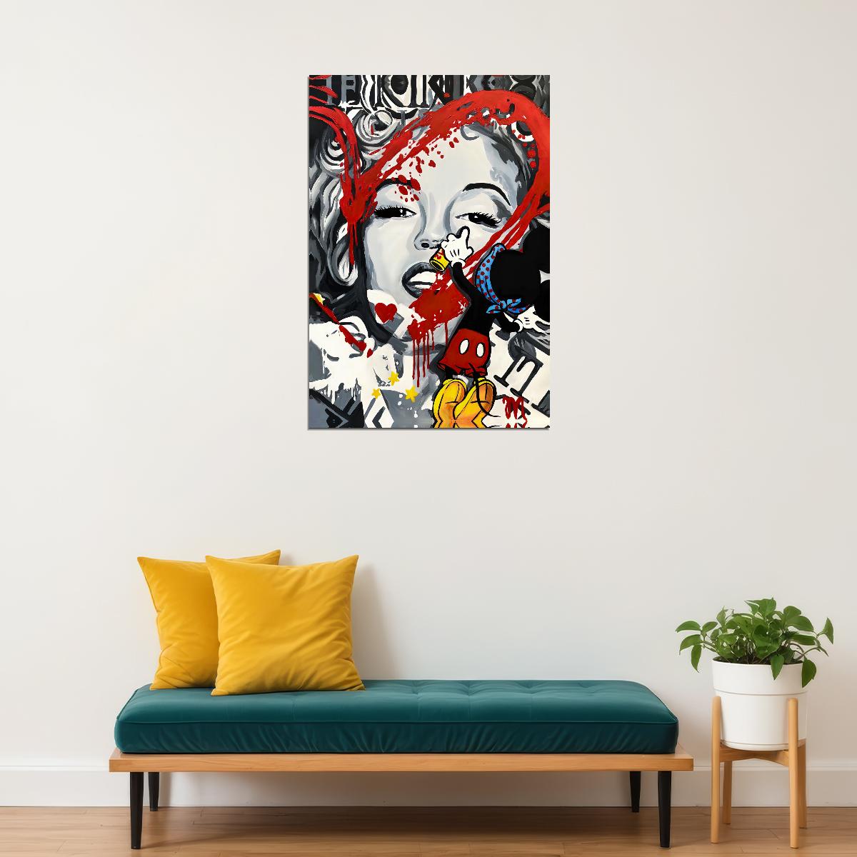 Diptych Warhol Merlin Monroe Pop Street Art Poster - xonomax