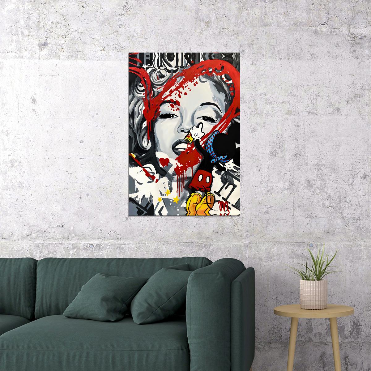 Diptych Warhol Merlin Monroe Pop Street Art Poster - xonomax