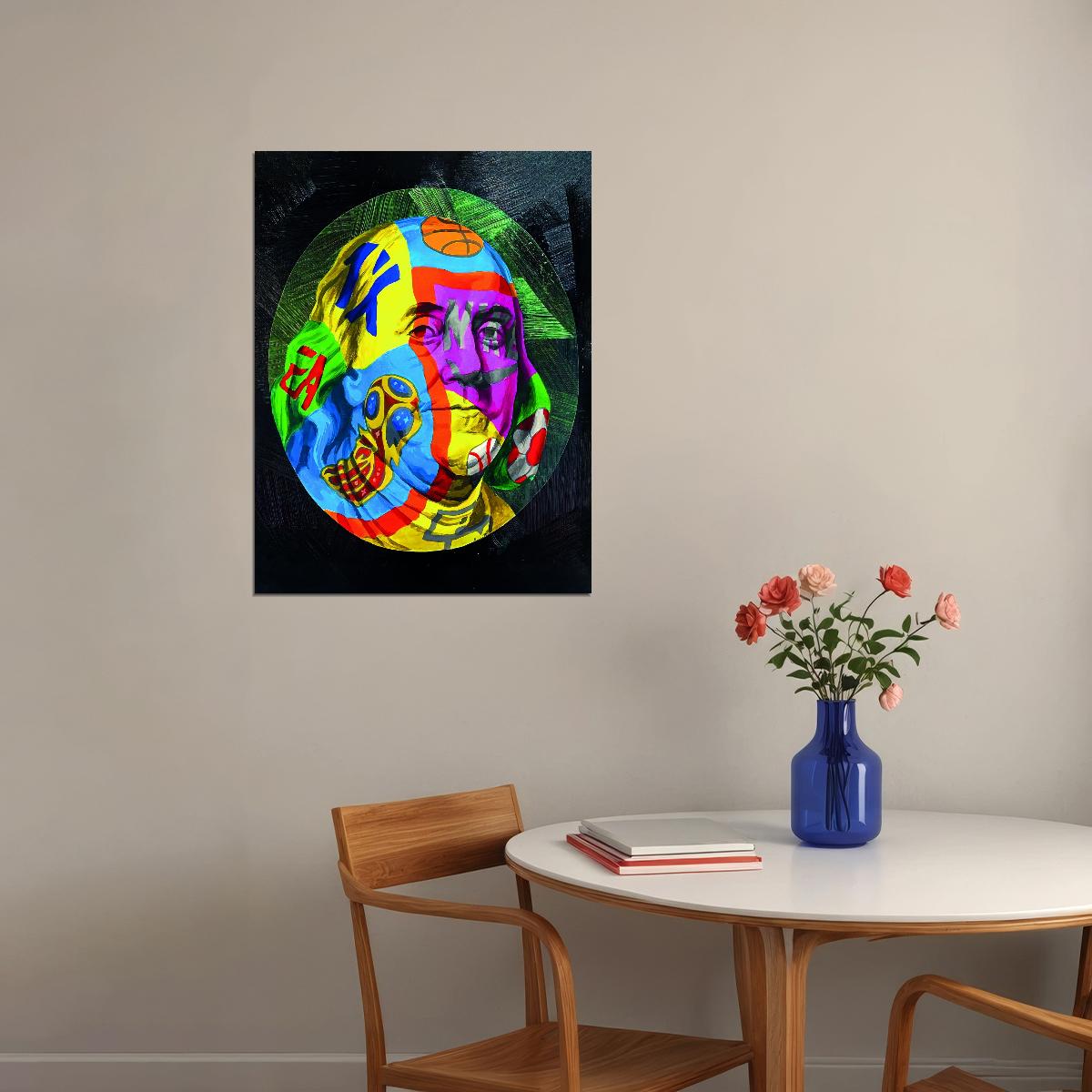 Benjamin Franklin Pop Art Collage Poster - xonomax