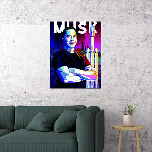 Ilon Musk Poster American Entrepreneur Engineer Billionaire - xonomax