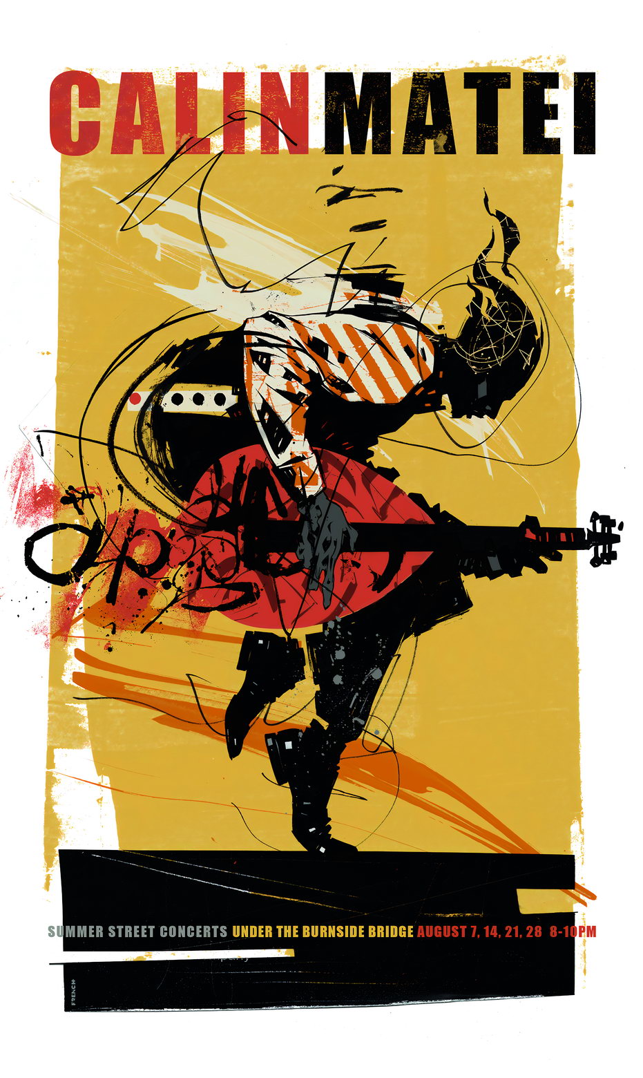 Calin Matei Gig Poster Music Jazz Illustration Wall Art - xonomax