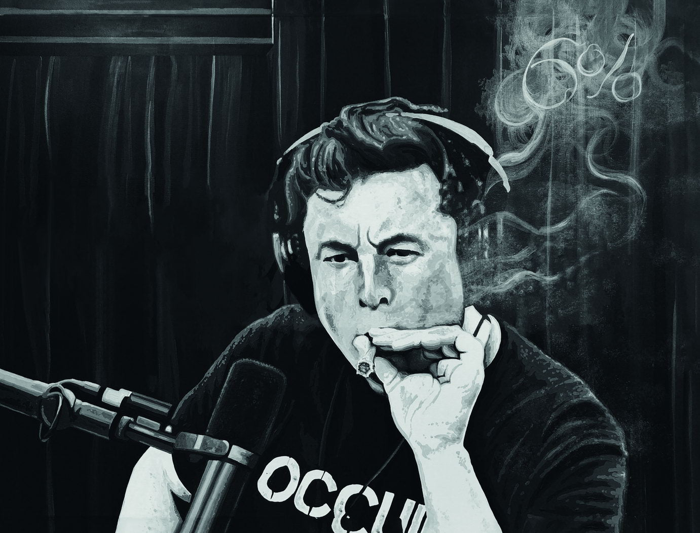 Elon Musk Smokes Weed On Joe Rogan's Podcast Poster - xonomax