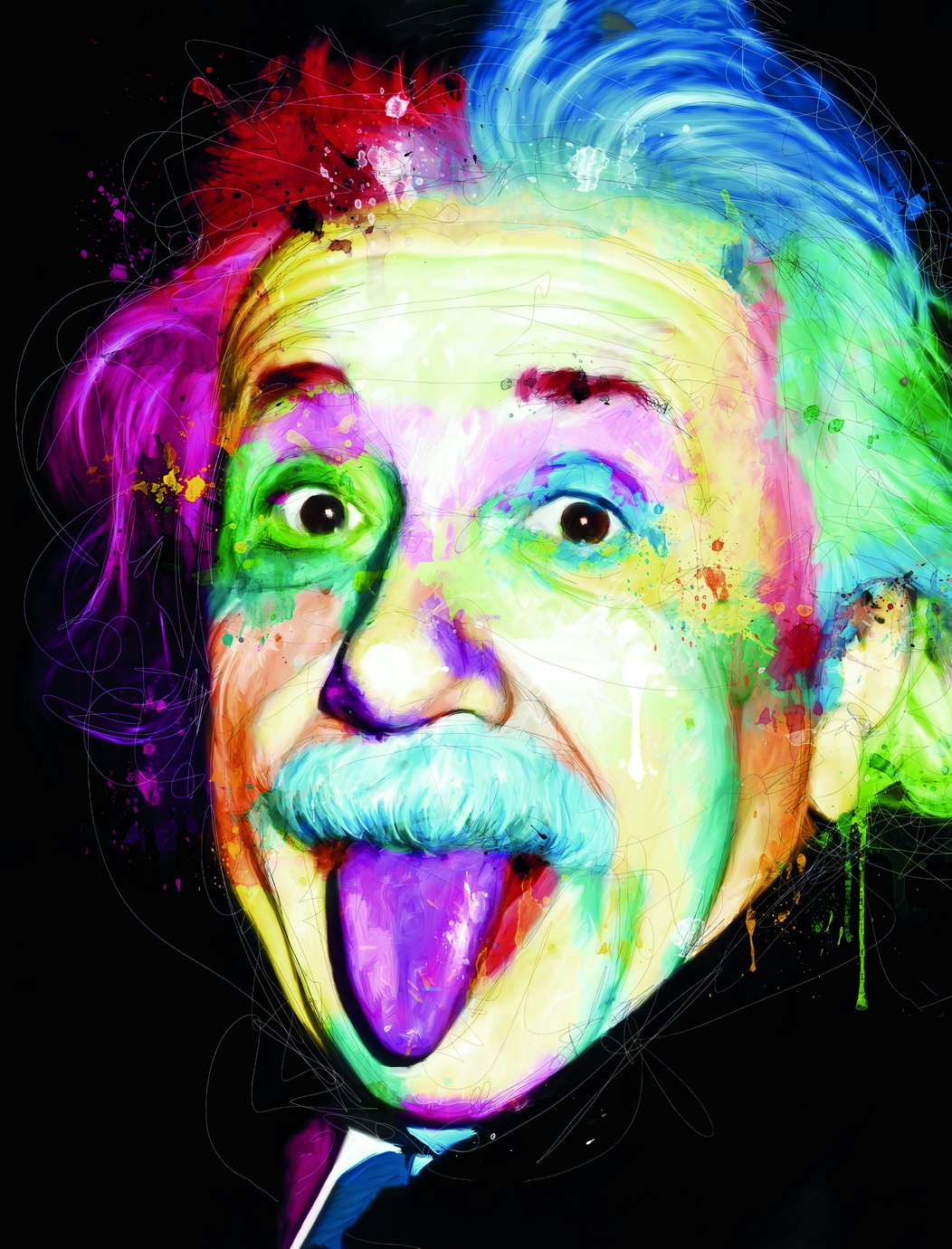 Colorful Iconic Portrait Albert Einstein Poster Pop Art - xonomax