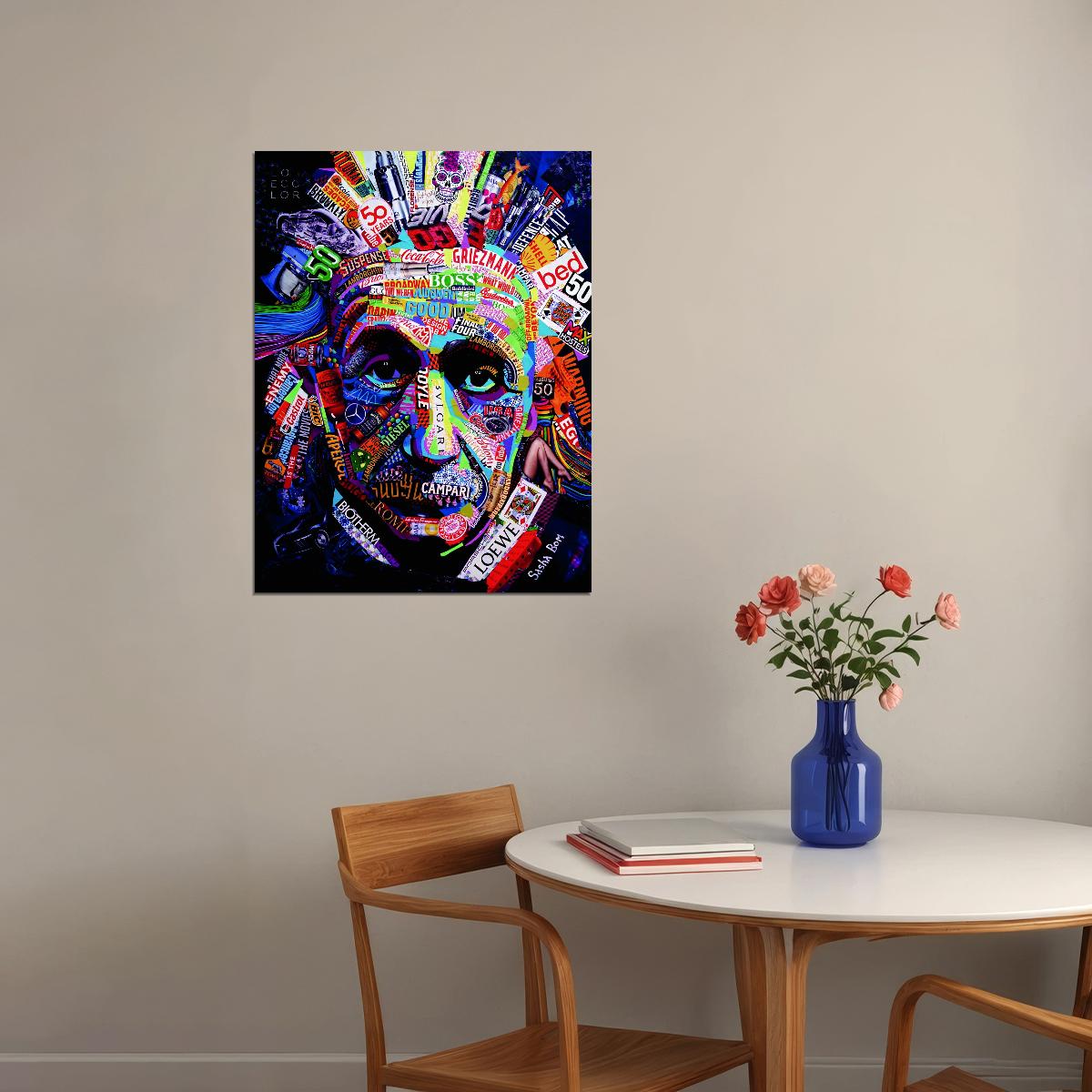 Colorful Portrait Albert Einstein Poster Brands Pop Art - xonomax