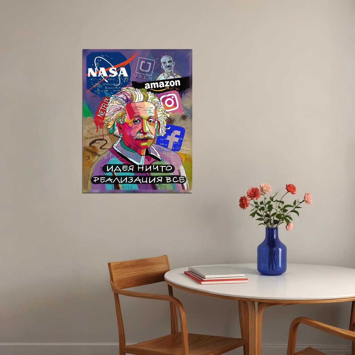 Albert Einstein Poster Idea Nothing Realization Everything Brands Quote