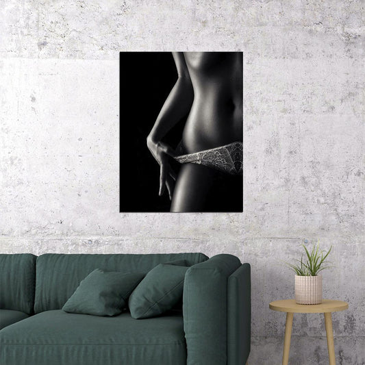 Black White Nude Women Painting Sexy Panties Girl Wall Art - xonomax
