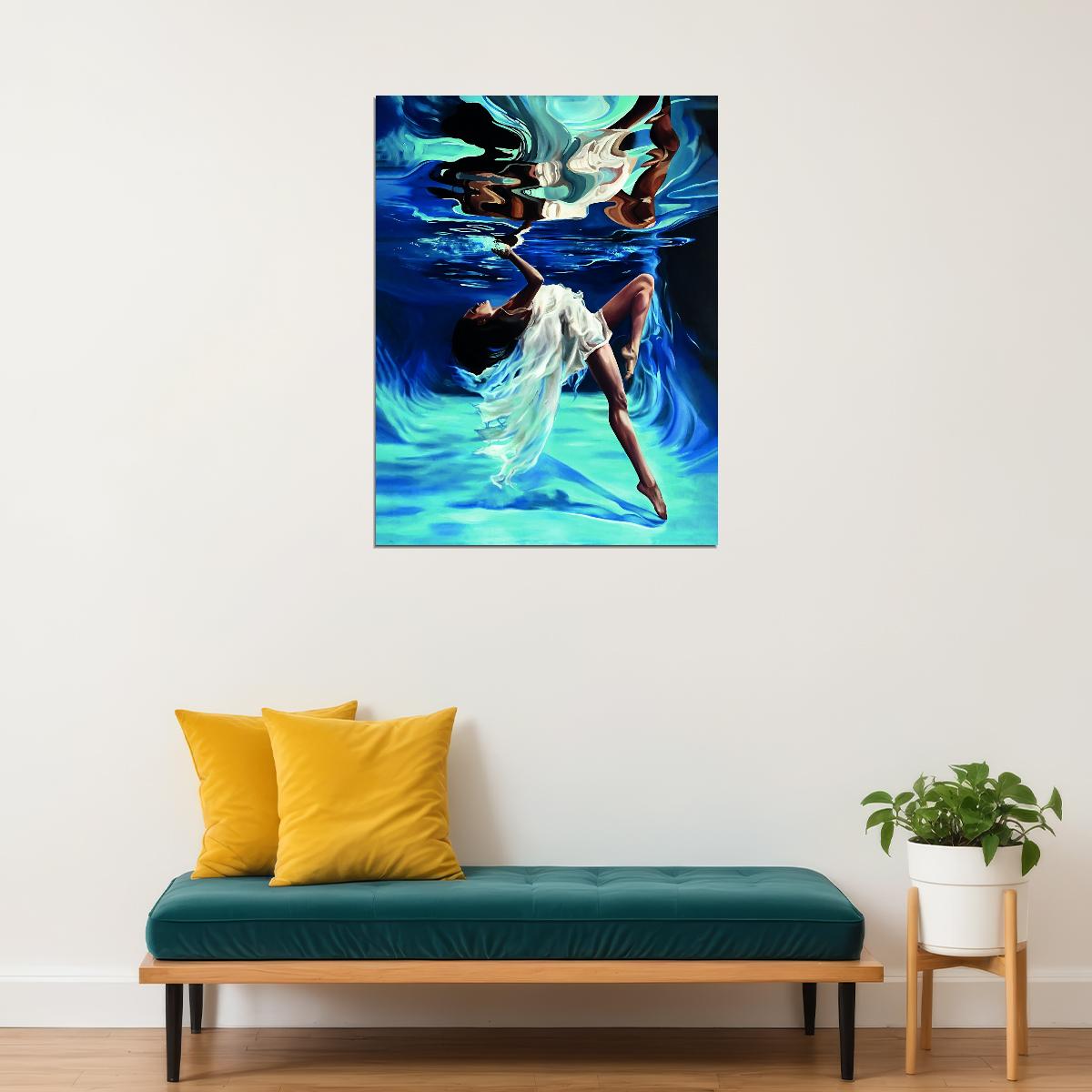 Oil Painting Interior Painting Reflection Of A Girl Under Water On Oil - xonomax