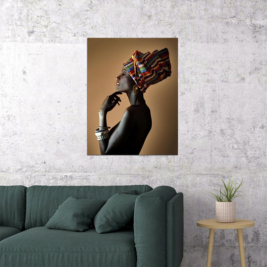 Sexy Nude African Style Woman Poster Girl With Beige Background Sexy Style Wall Art - xonomax