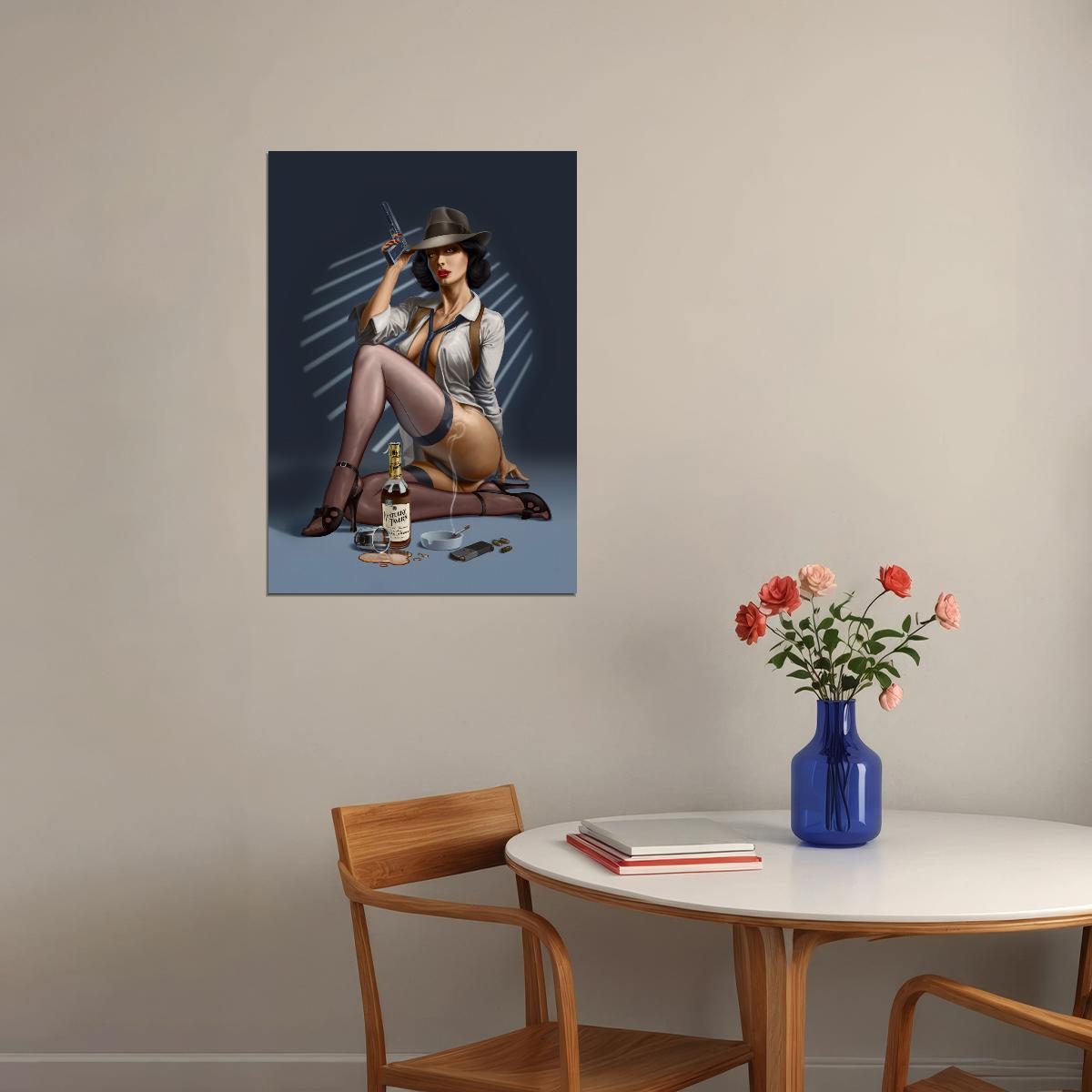 The Surprise Of Closed Poster Eyes Pink Lips Girl Wall Art - xonomax