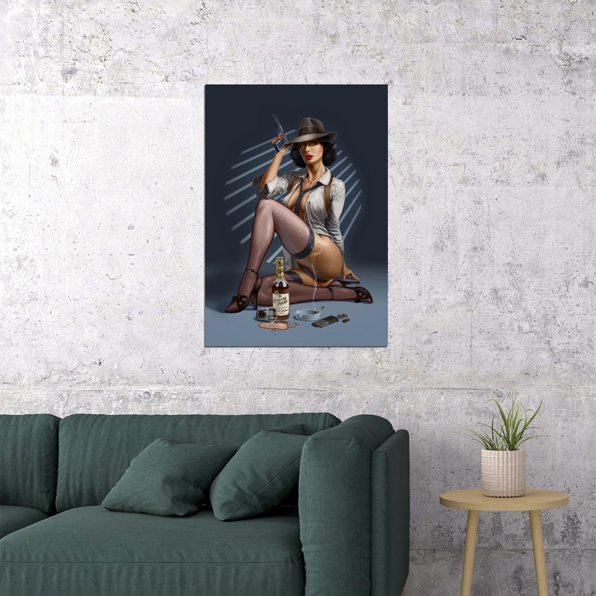 The Surprise Of Closed Poster Eyes Pink Lips Girl Wall Art - xonomax