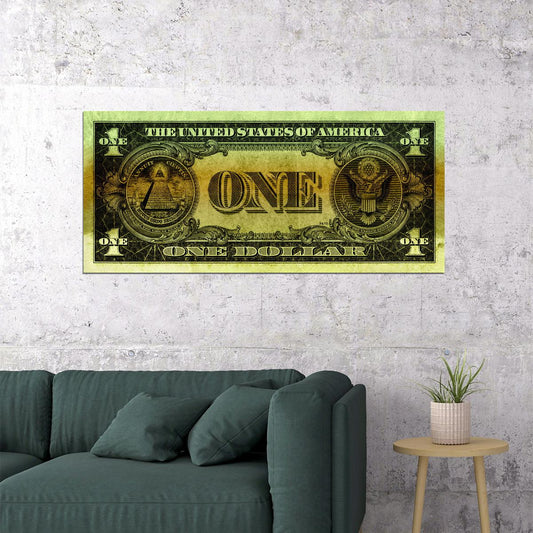 One Dollar Poster Annuit Coeptis Novus Ordo Seclorum Wall Art 1 Dollar Bill - xonomax