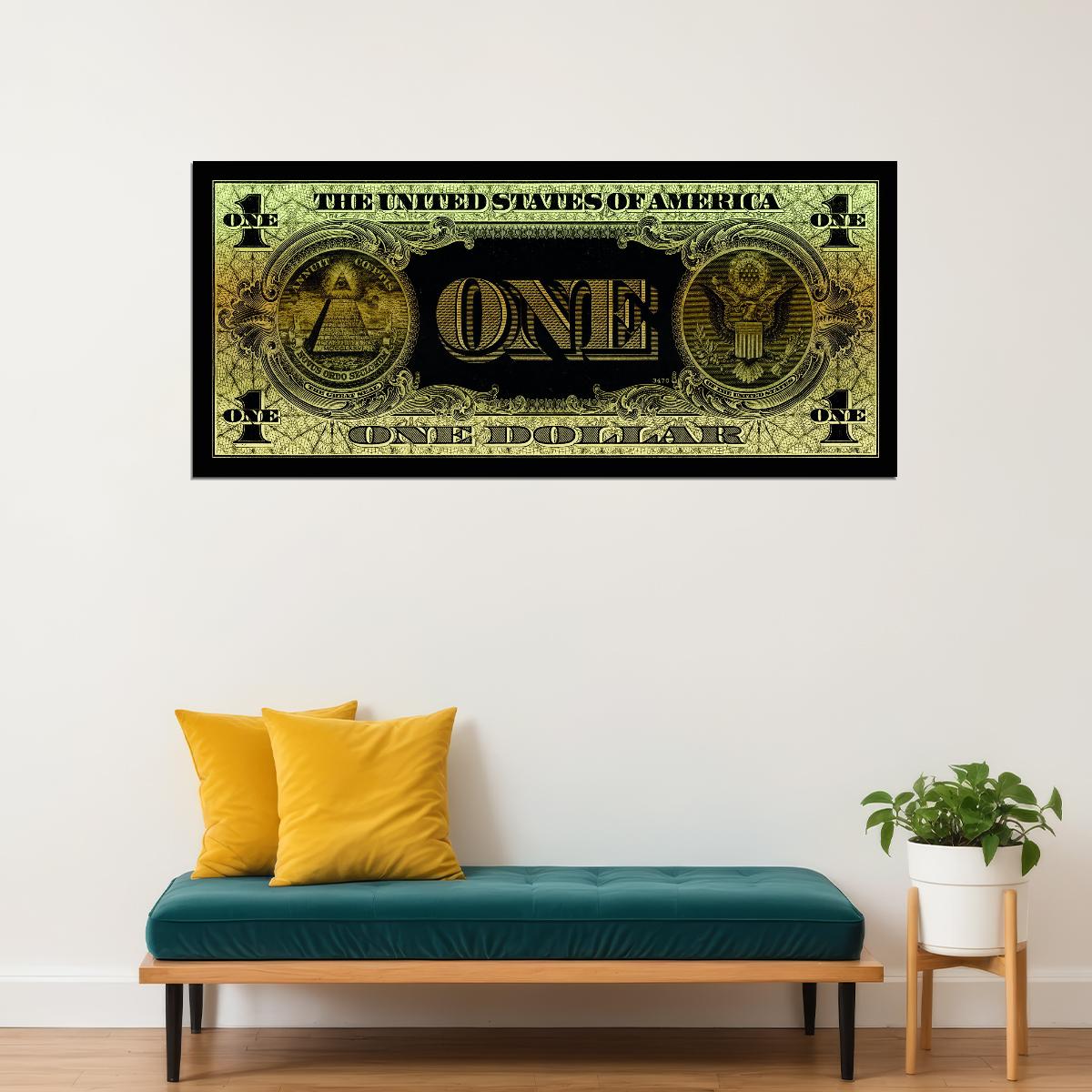 One Dollar Poster Annuit Coeptis Novus Ordo Seclorum Dark Style Background Wall Art - xonomax