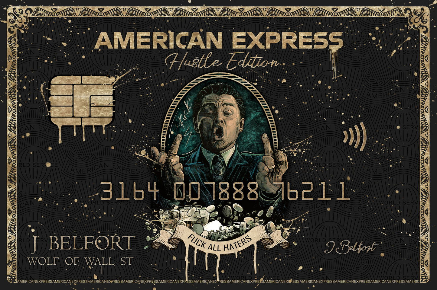 American Express J Belfort Poster Hustle Edition All Haters Inspirational Iconic Wall Art