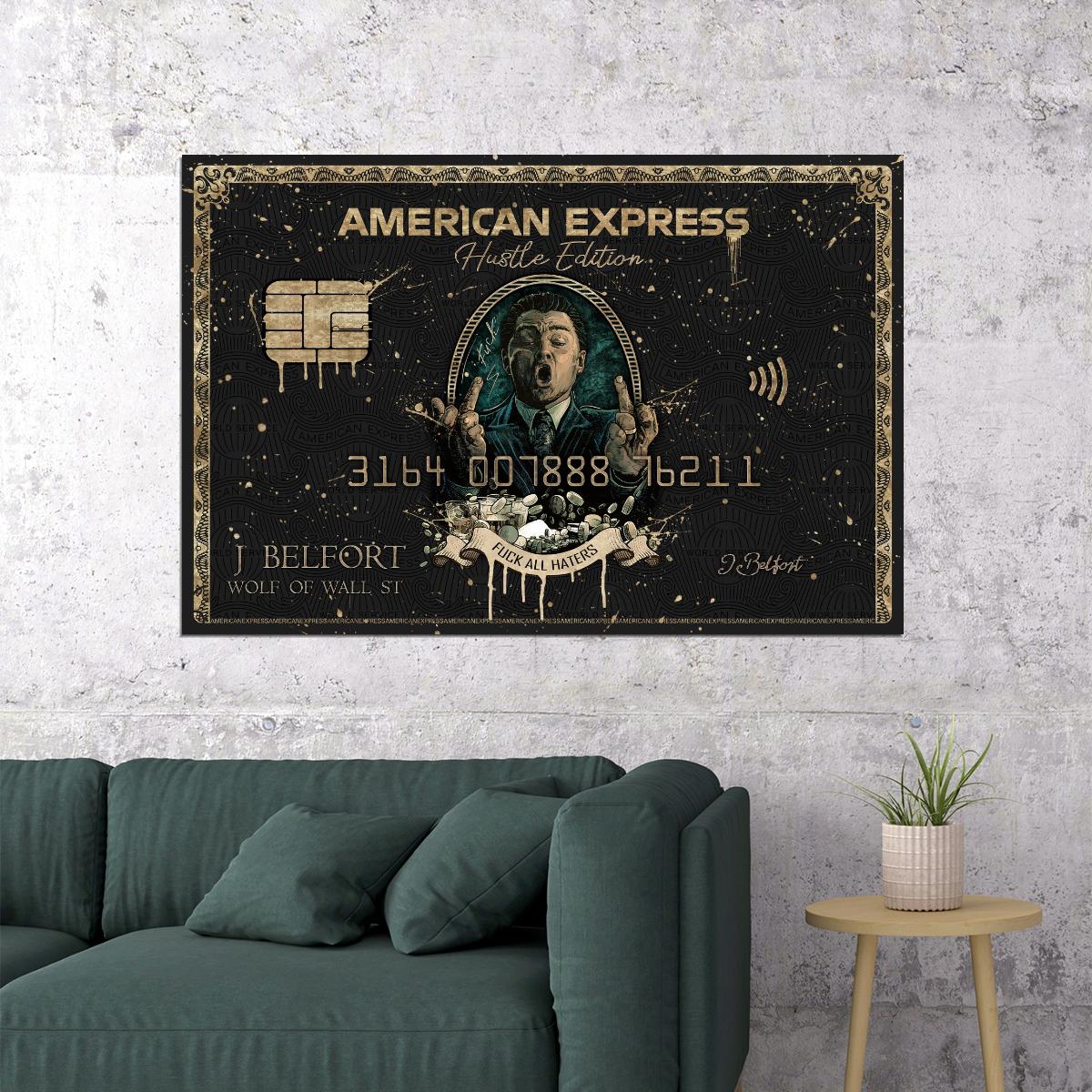 American Express J Belfort Poster Hustle Edition All Haters Inspirational Iconic Wall Art