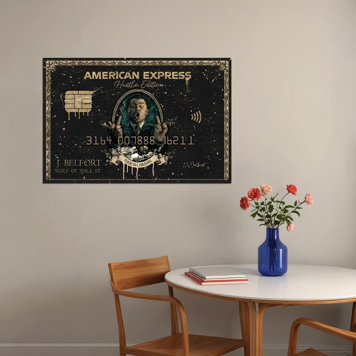 American Express J Belfort Poster Hustle Edition All Haters Inspirational Iconic Wall Art
