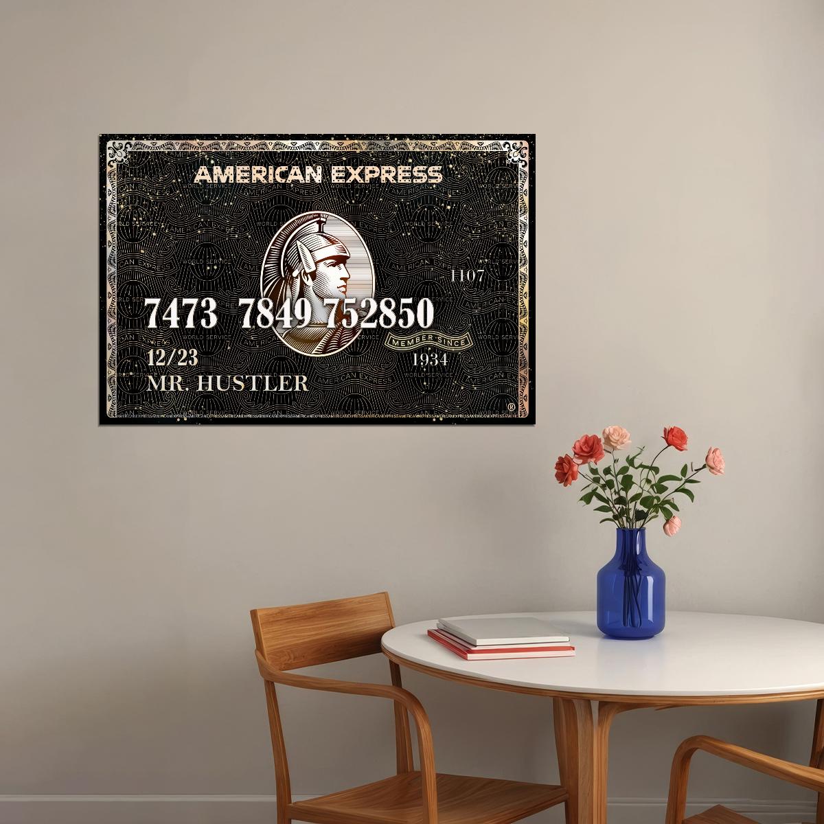 American Express Mr. Hustler Poster Hustle Edition Inspirational Iconic Wall Art