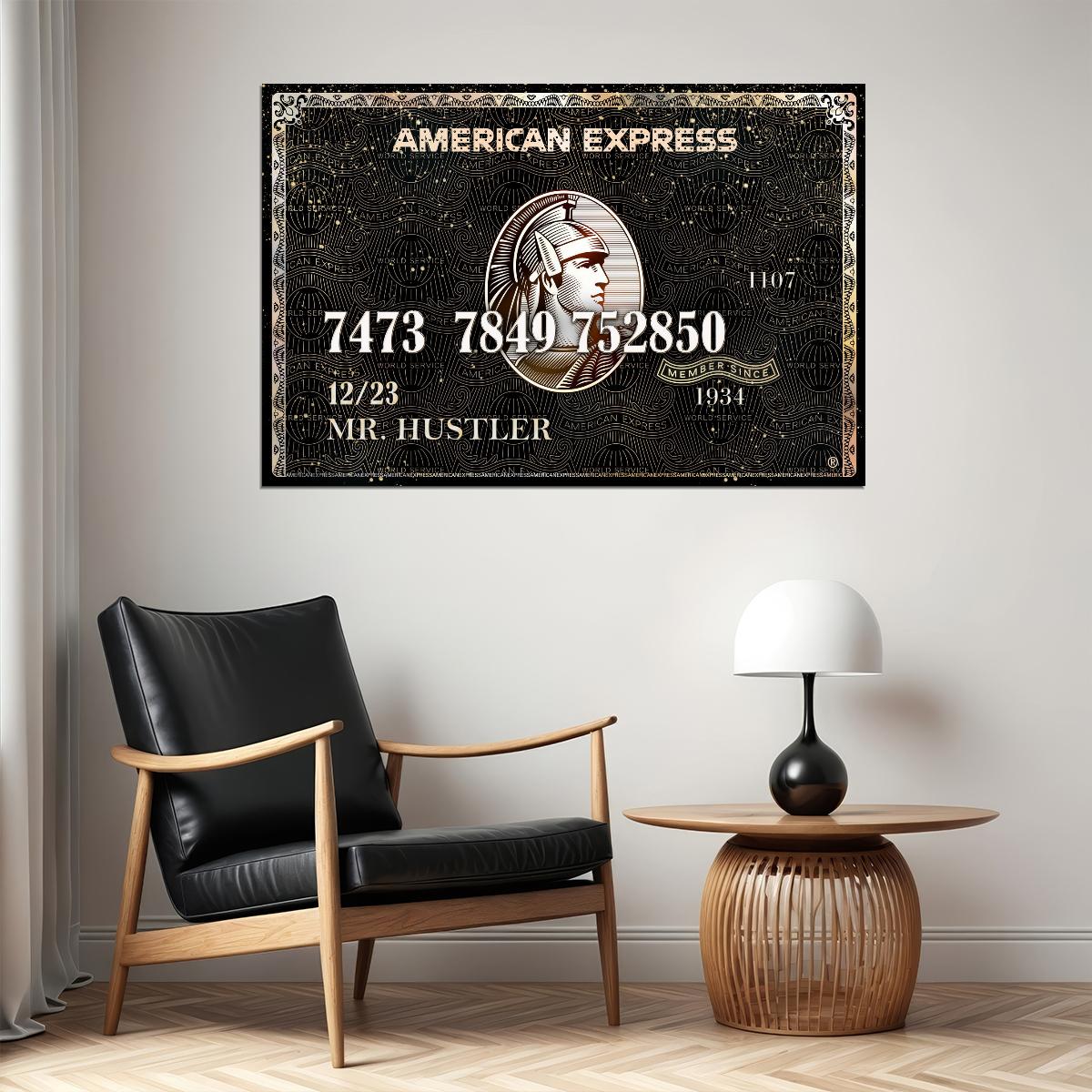 American Express Mr. Hustler Poster Hustle Edition Inspirational Iconic Wall Art