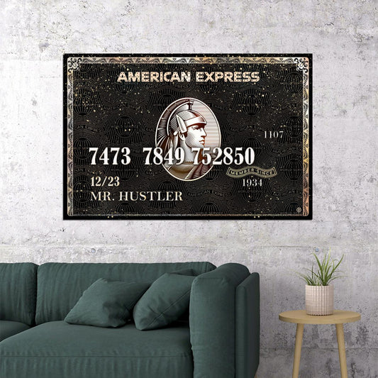 American Express Mr. Hustler Poster Hustle Edition Inspirational Iconic Wall Art - xonomax