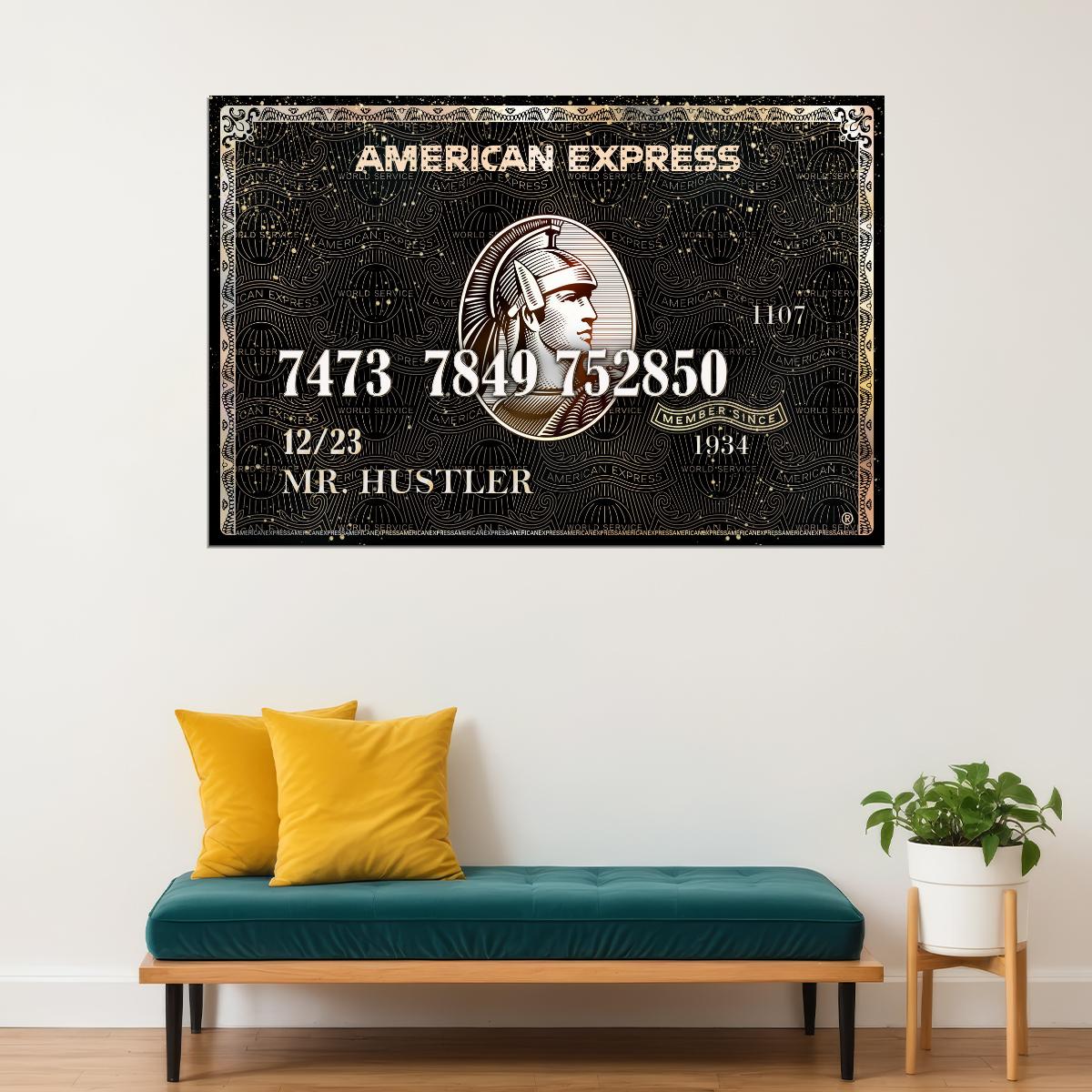 American Express Mr. Hustler Poster Hustle Edition Inspirational Iconic Wall Art