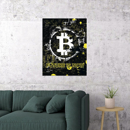 Bitcoin Future Pop Art Poster Graffiti Street Art Cryptocurrency Modern Financial Revolution Print - xonomax