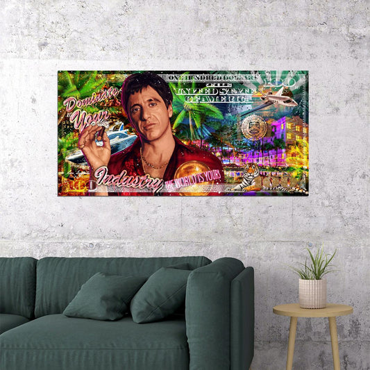 Scarface Pop Art Poster Graffiti Street Art Tony Montana Gangster Movie Tribute Modern Print - xonomax