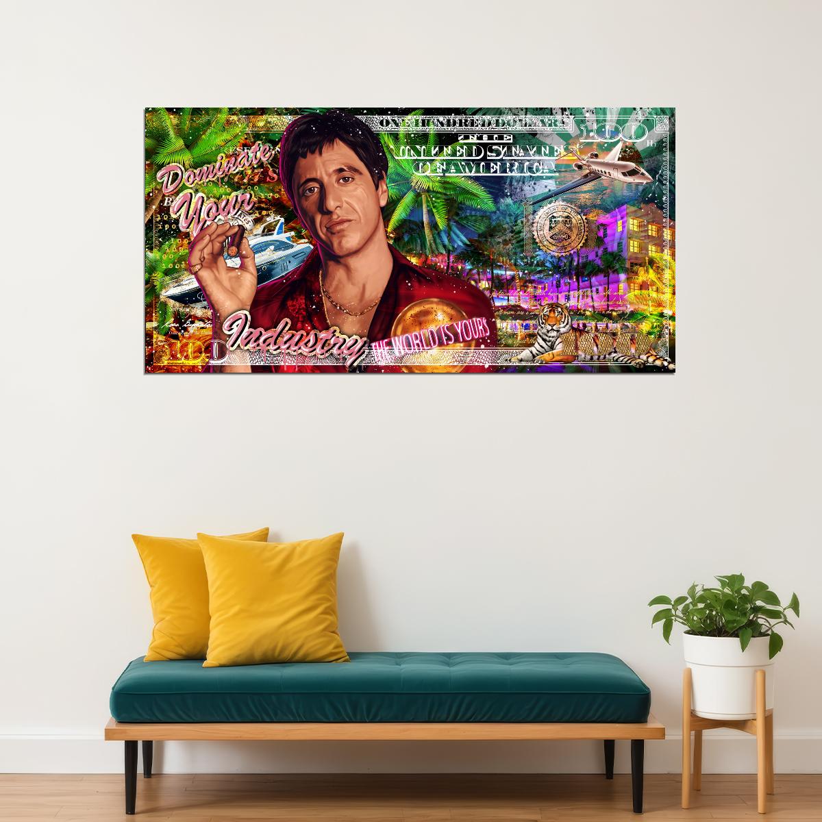 Scarface Pop Art Poster Graffiti Street Art Tony Montana Gangster Movie Tribute Modern Print