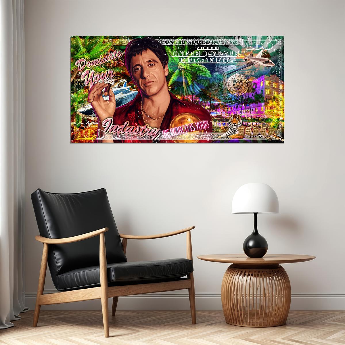 Scarface Pop Art Poster Graffiti Street Art Tony Montana Gangster Movie Tribute Modern Print