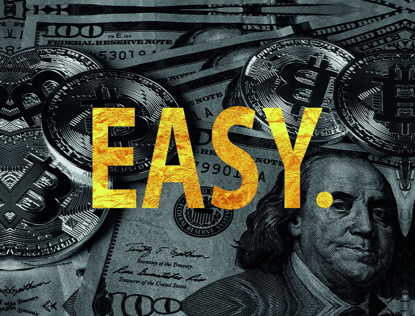 Easy Money Pop Art Poster Graffiti Street Art Dollar Bills Wealth Motivational Modern Print - xonomax