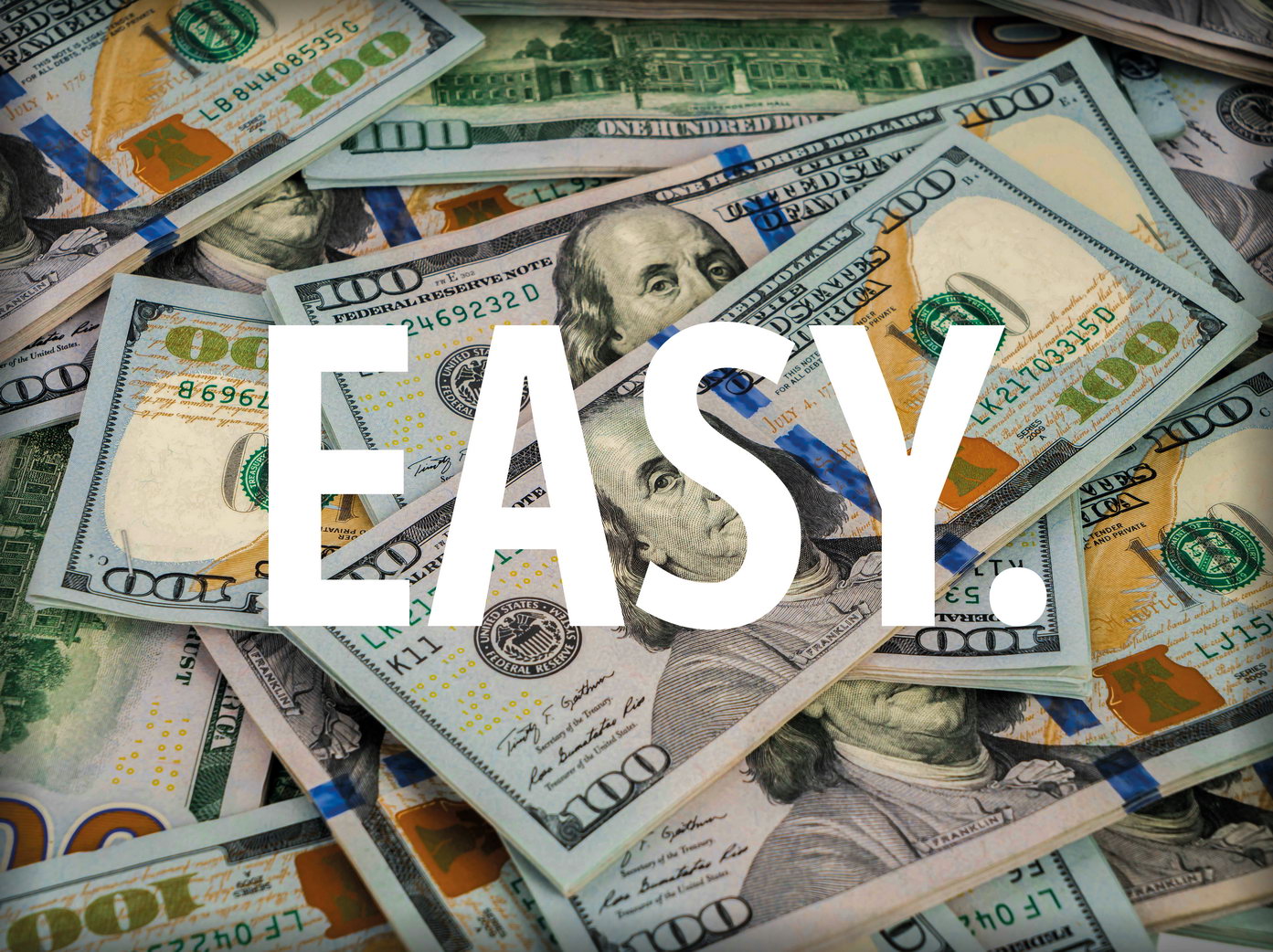 Easy Cash Pop Art Poster Graffiti Street Art Pile of Money Rich Lifestyle Modern Print - xonomax