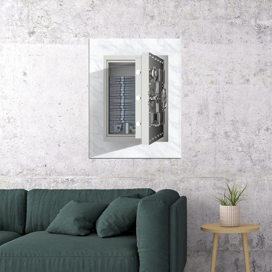Safe Door Pop Art Poster Graffiti Street Art Vault Modern Luxury Money Security Print - xonomax