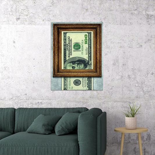 Shredded Dollar Bill Banksy Inspired Pop Art Poster Graffiti Street Art Financial Statement Modern Print - xonomax