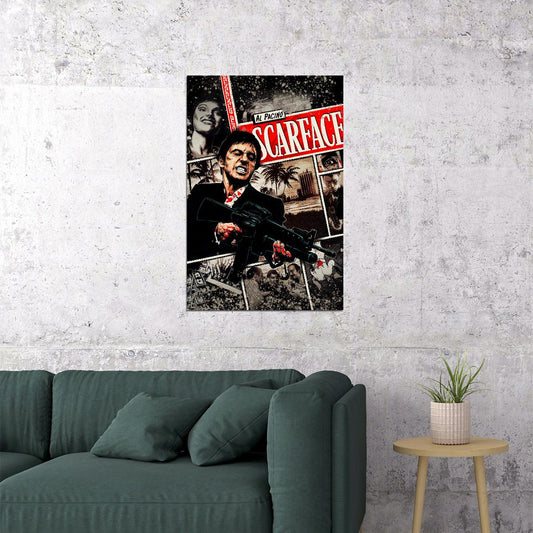 Scarface 1983 Movie Poster Tony Montana Iconic Gangster Film Print - xonomax