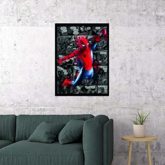 Spider-Man Comic Book Poster Marvel Superhero Wall Art Print - xonomax