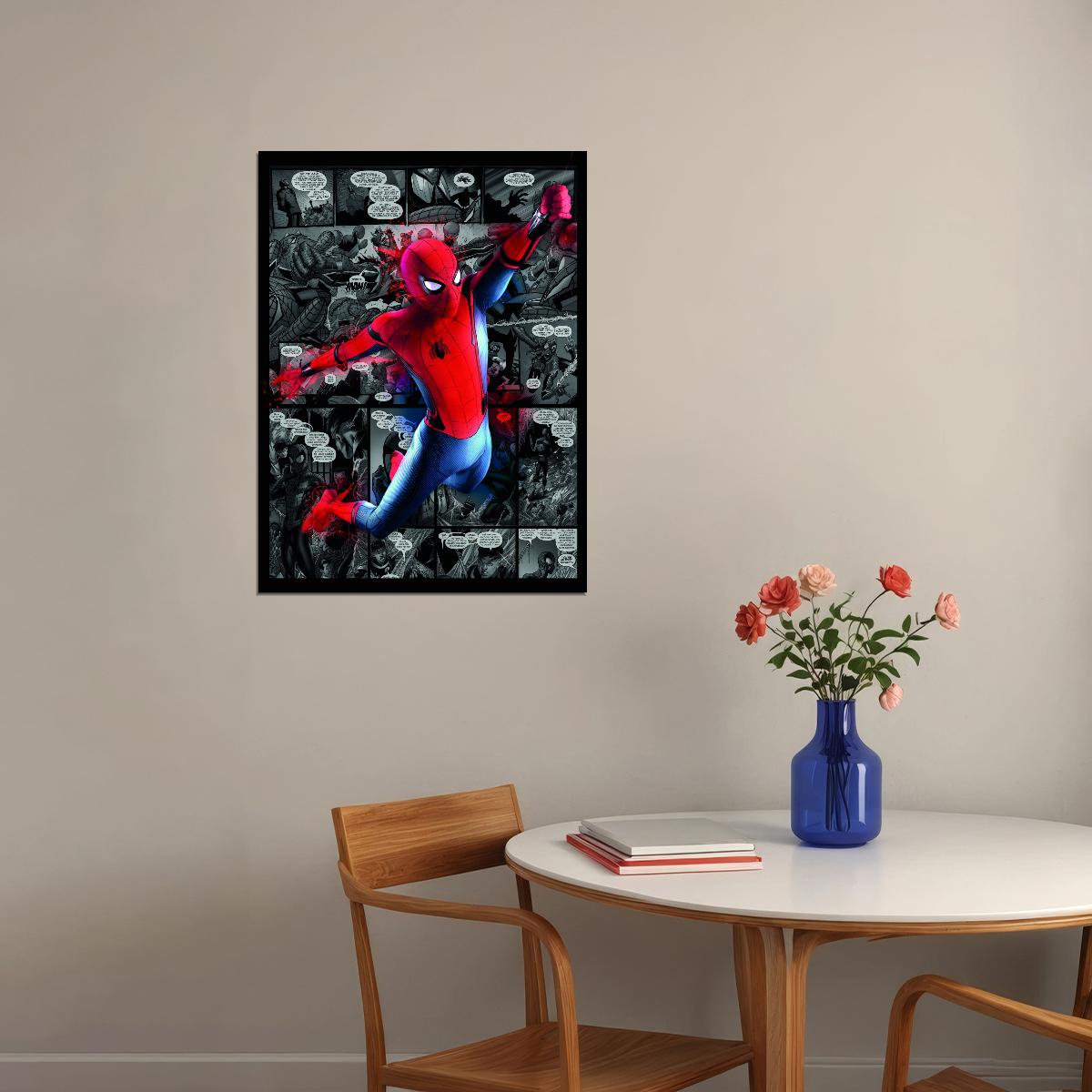 Spider-Man Comic Book Poster Marvel Superhero Wall Art Print - xonomax