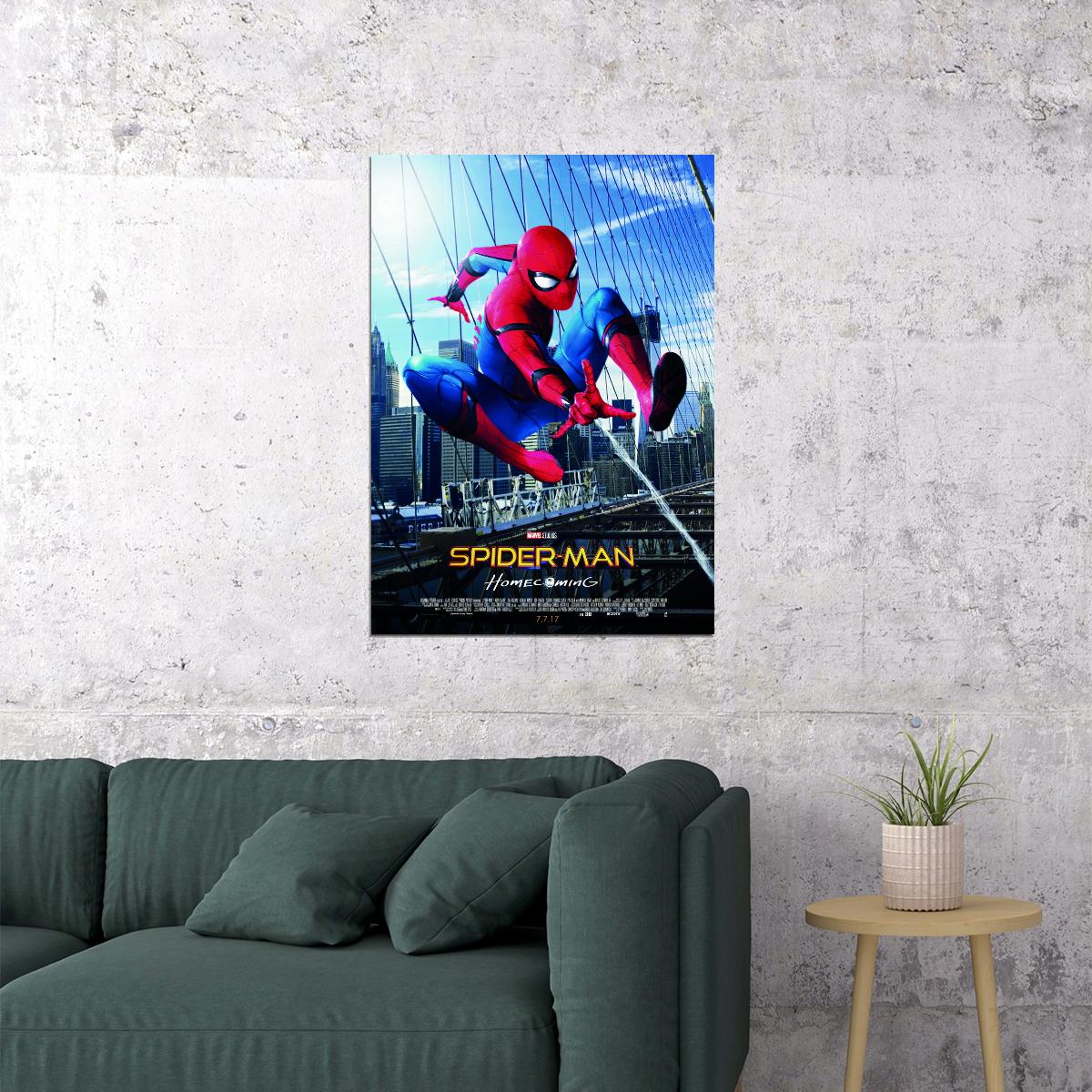 Spider-Man 2017 Movie Poster Iconic Marvel Superhero Print - xonomax