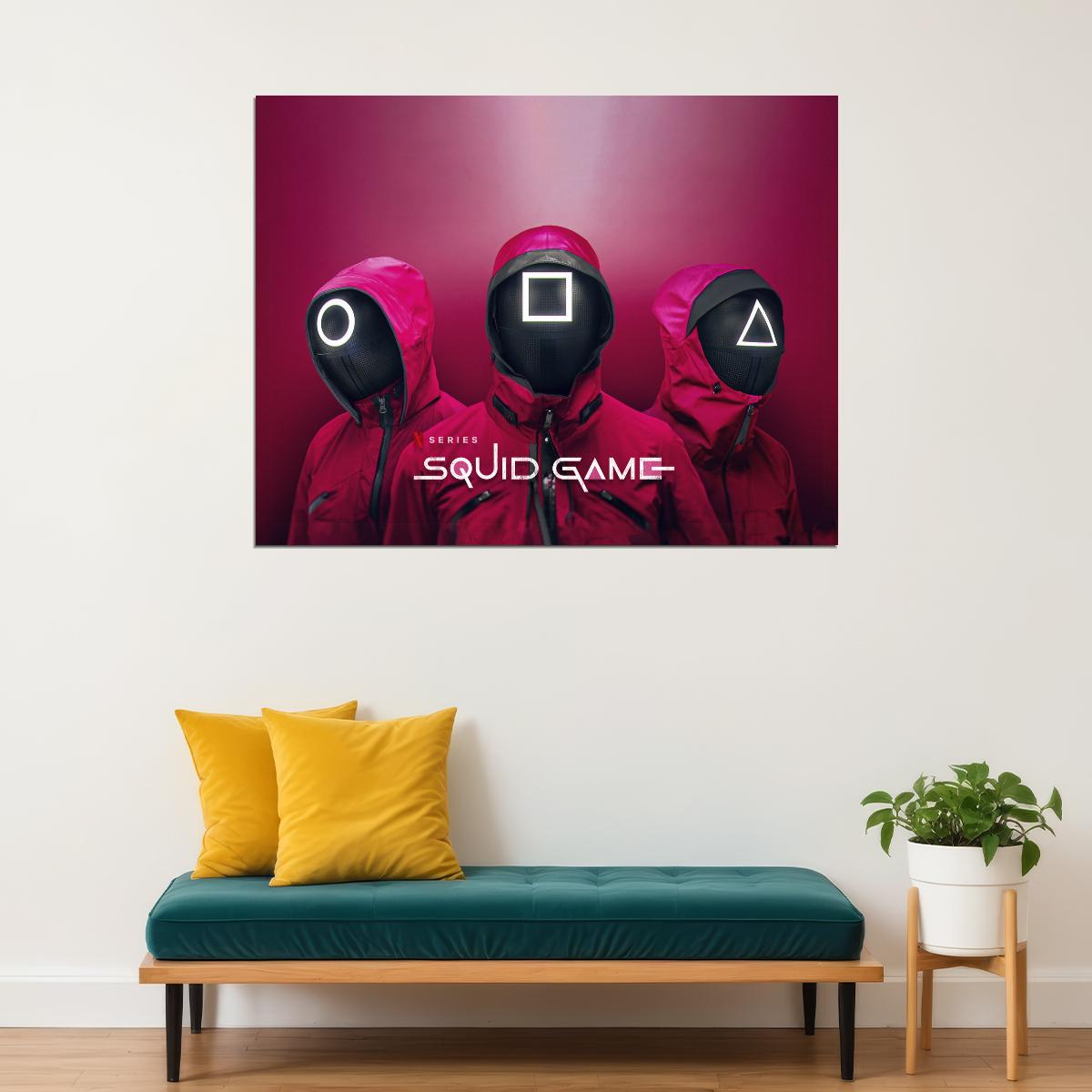 Squid Game 2021 Poster Iconic Thriller Series Artwork Dystopian Drama Wall Art - xonomax
